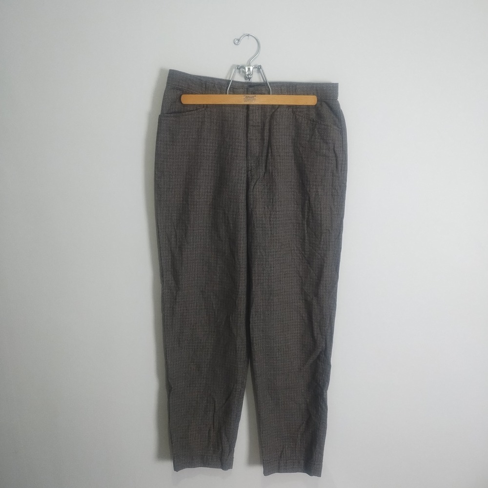 Vintage Lee Casuals Tapered Pants Womens 16MED Brown Speckled Tweed 100% Cotton
